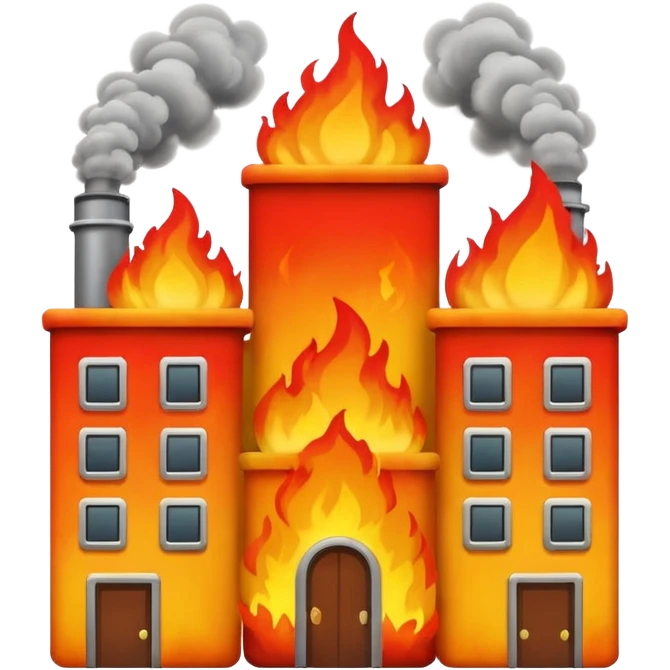 buildings on fire apple style emoji emoji