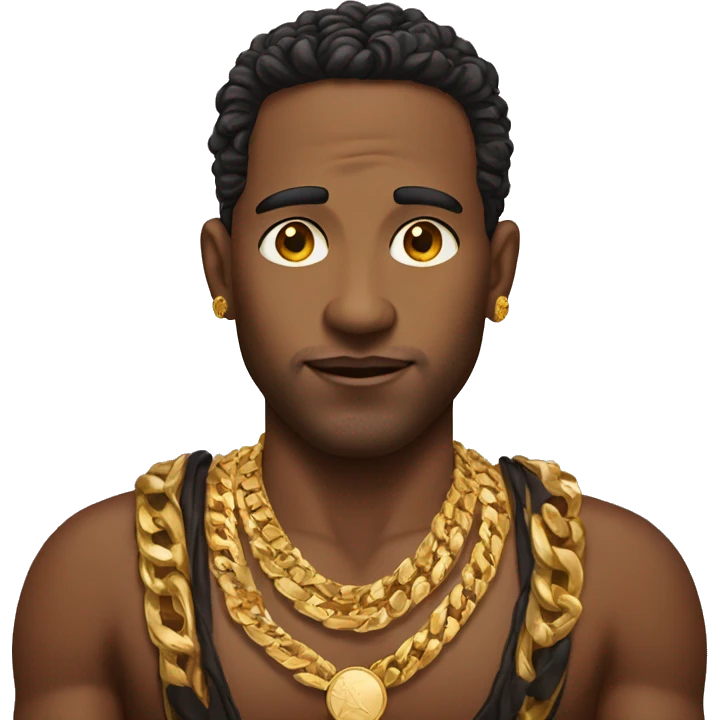 fair complexion cuban man with excessive gold jewelry  emoji
