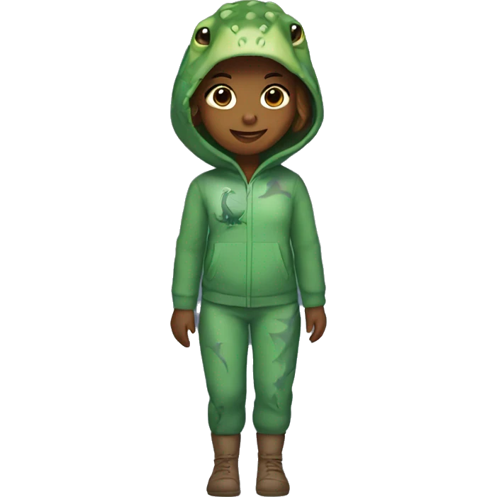  A girl with a dinosaur suit on emoji