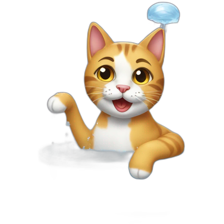 Cat showering all her love emoji