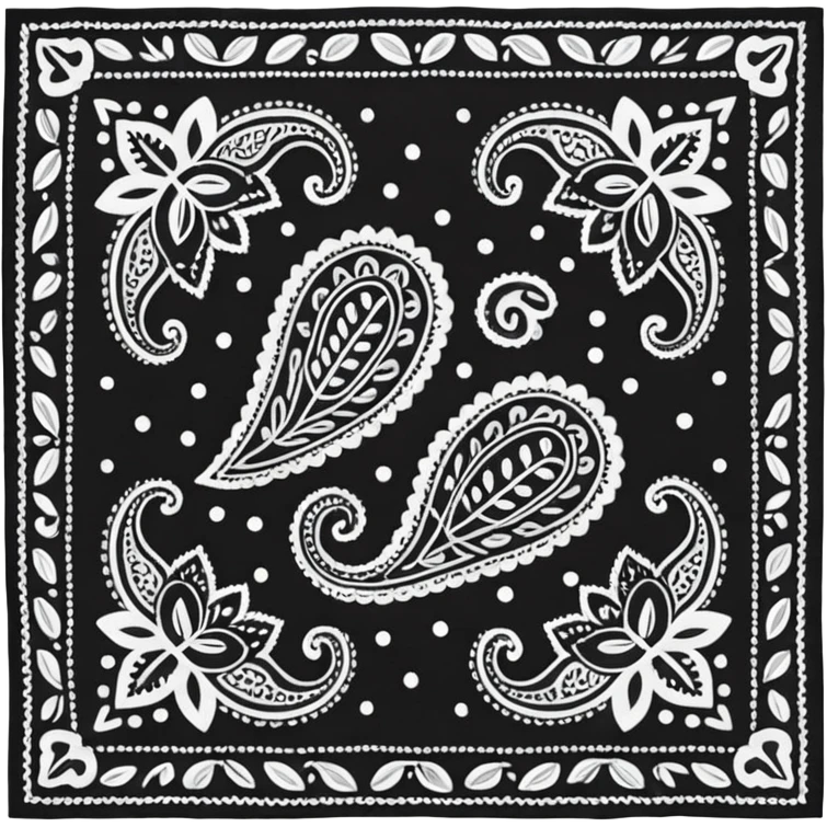 Black Paisley Bandana emoji