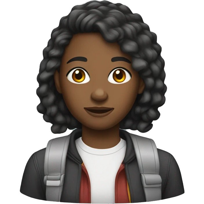 african american high school teenager emoji