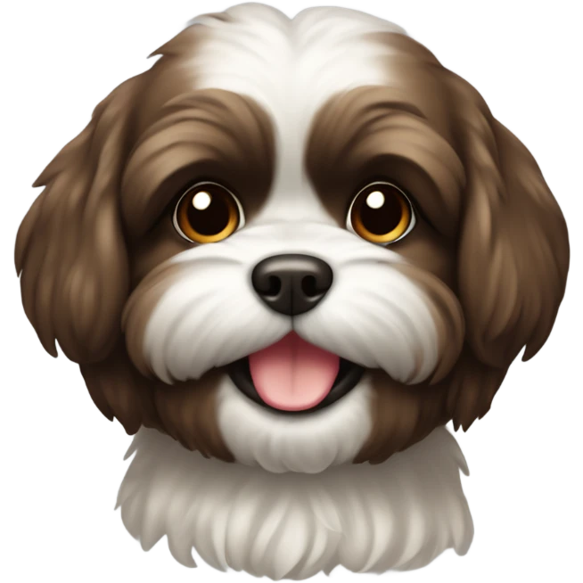 Shih-tsu, marron foncé, sourire  emoji