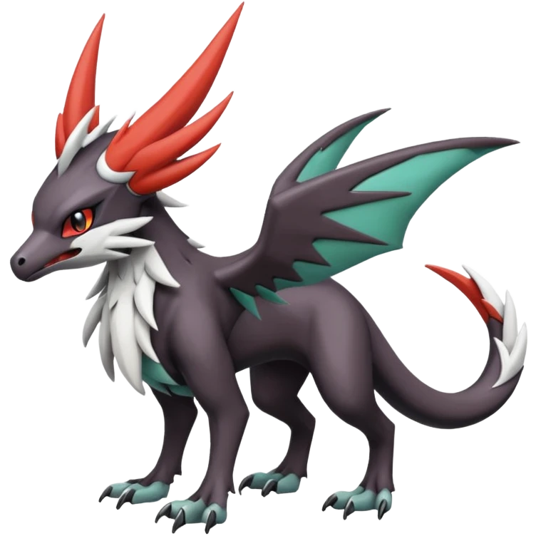 Noivern-Mightyena-Silvally-Fakémon-hybrid-creature (full body)  emoji
