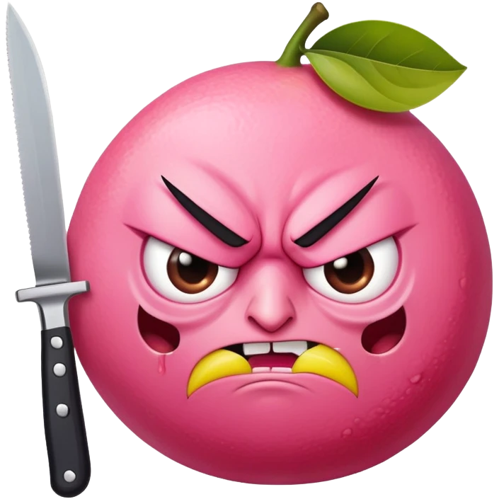 pink angry lemon with a knife emoji