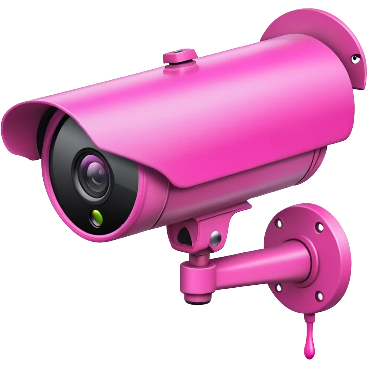 Security Camera pink with graffity emoji