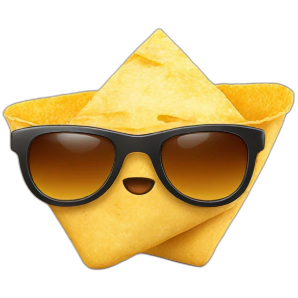 tortilla chip with sunglasses on top emoji