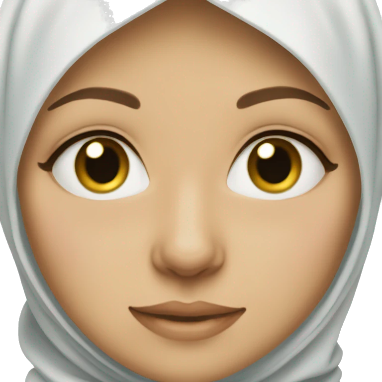 Hijabi with white cat, the cat has on the one eye Blue Eyes and on the other eye Green  emoji