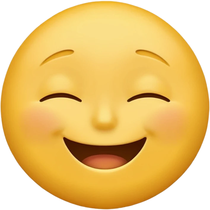 classic yellow emoji face, jubilant happy expression, also rather tired emoji