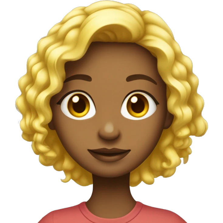 sou uma menina criança com cabelo loiro amarelo liso comprido olho castanho emoji