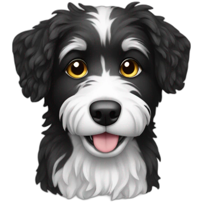 greek rescue dog black and white scruffy emoji