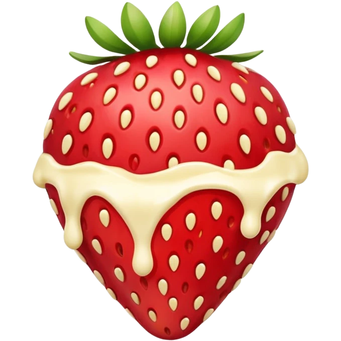 Strawberry with melted white chocolate and more white chocolate  morev emoji
