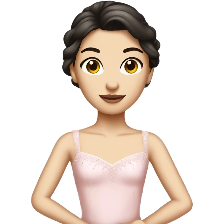 caucasian ballerina with dark hair  emoji