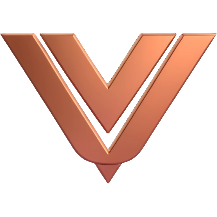 3D style Cupra auto logo, copper metallic, no text emoji