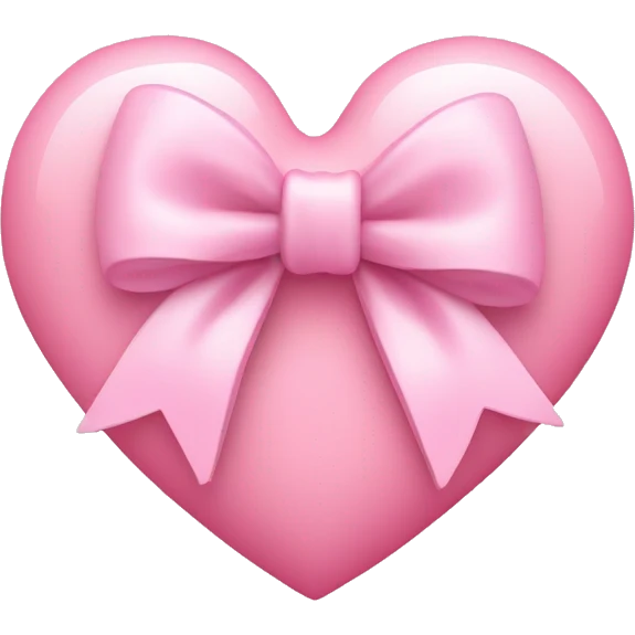 Baby pink heart with a large bow in the middle emoji