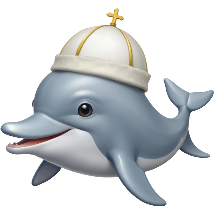 Pap yönlü şapkalı yunus emoji