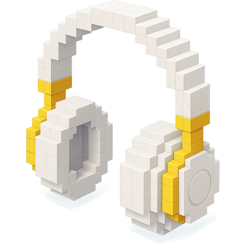 white Sony headphones with gold accents emoji
