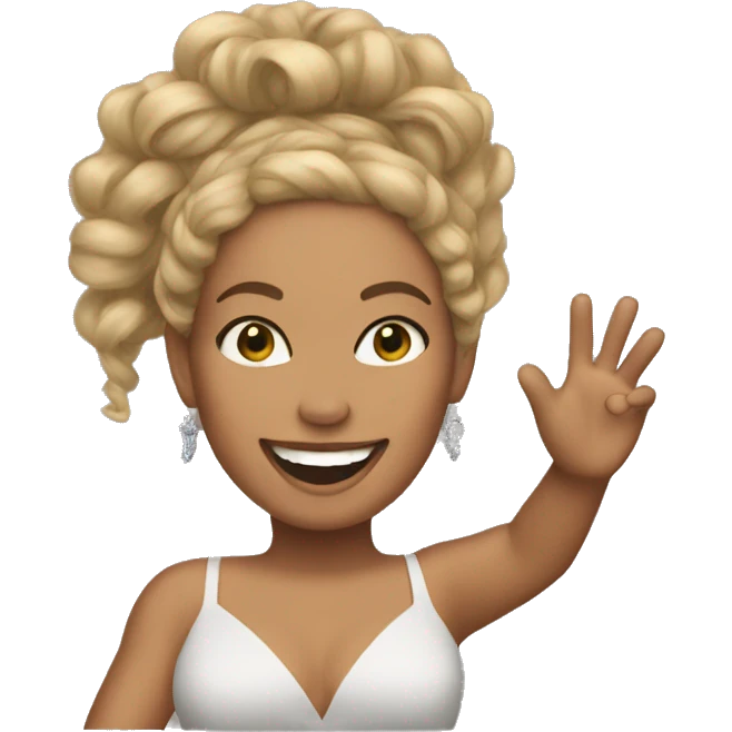 Beyonce waving hi emoji