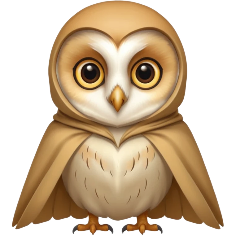 barn owl in beige cloak emoji