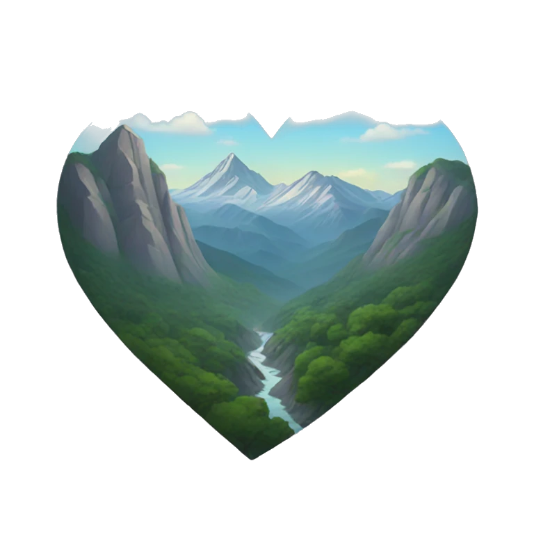 Heart in mountain emoji