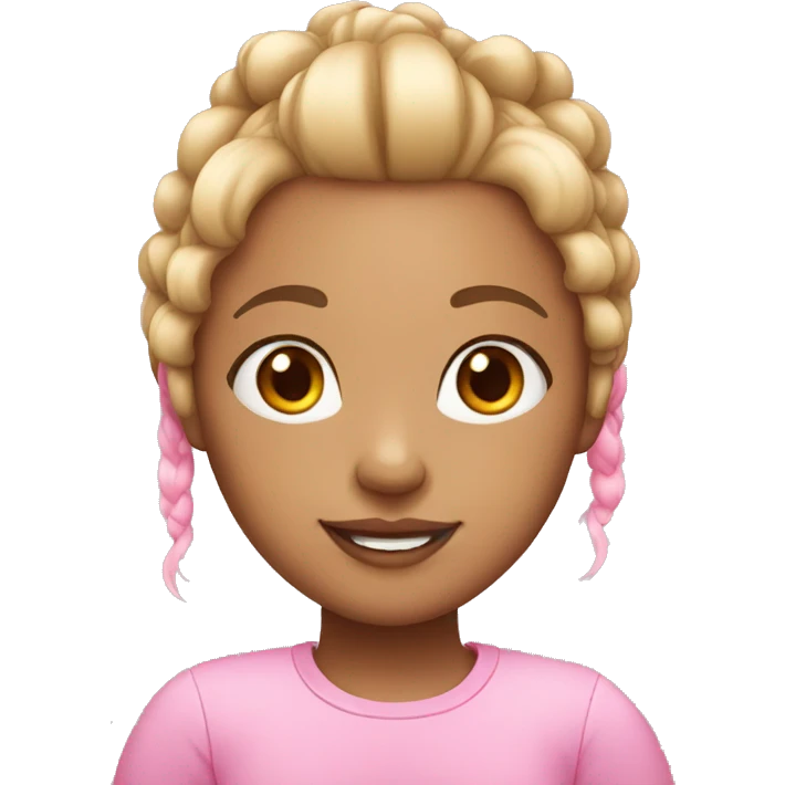 a light skin girl with pink ponytail hair emoji
