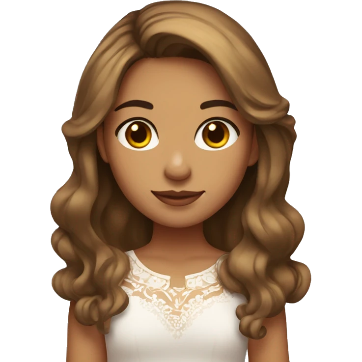 A mexican girl with carmel highlights and brown eyes  emoji