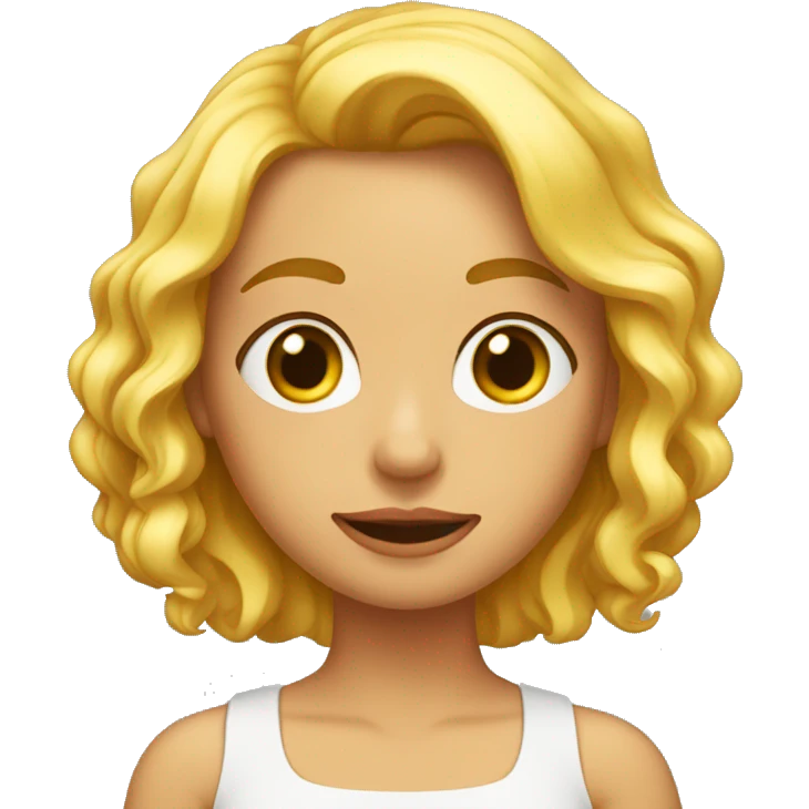 Chica rubia recogido rizado emoji