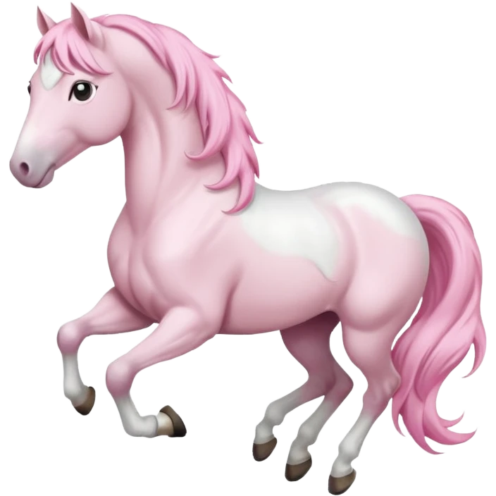White full body horse with soft pink hair emoji