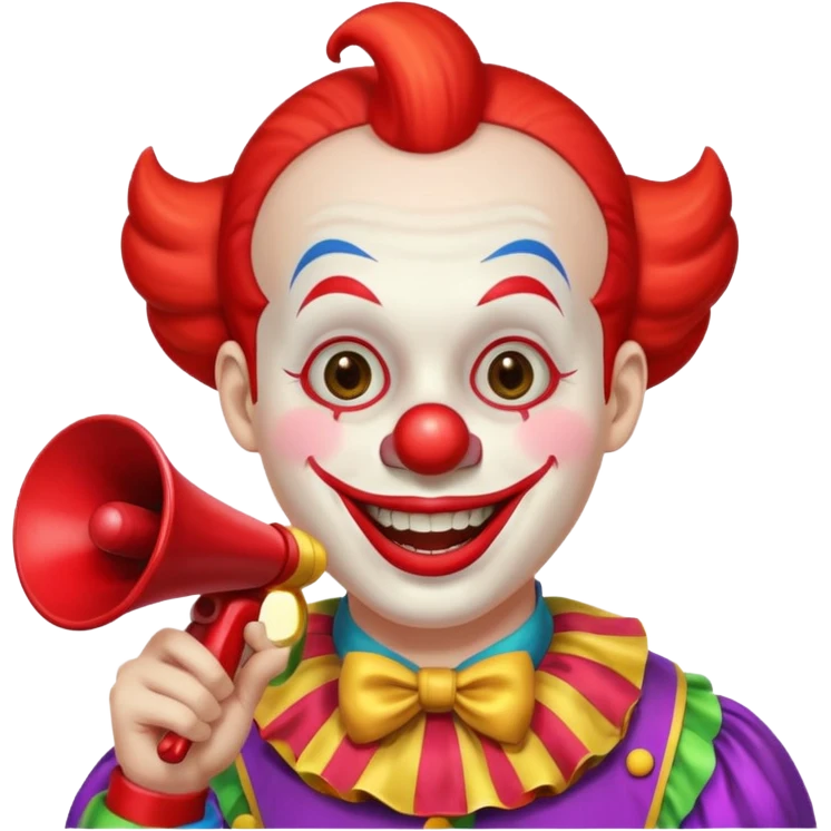  Clown with big sound horn   emoji