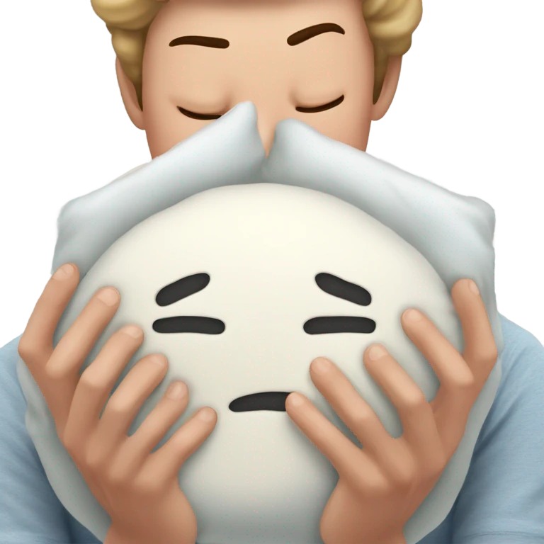 Screaming into a pillow emoji