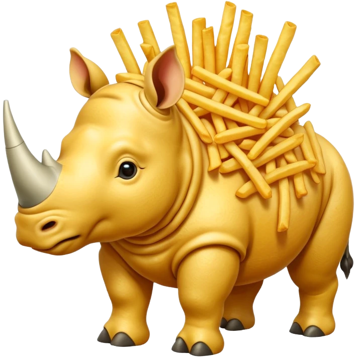 A rhinoceros made out of French fries  emoji