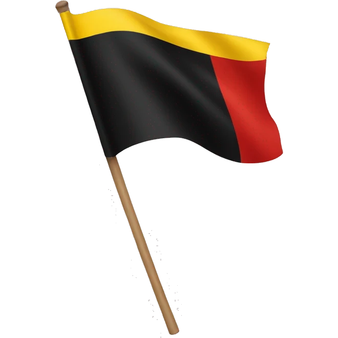 Black yellow red flag with yellow circle  emoji