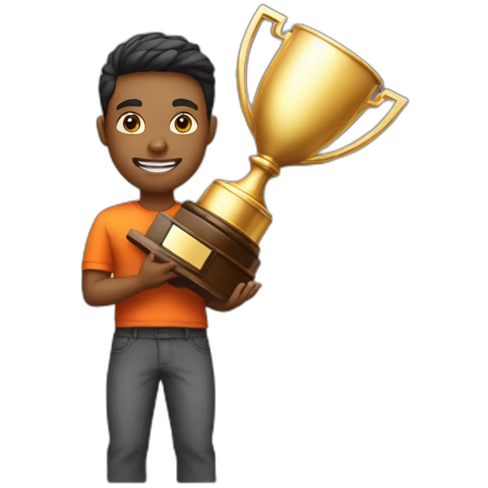 1st winner with trophy emoji
