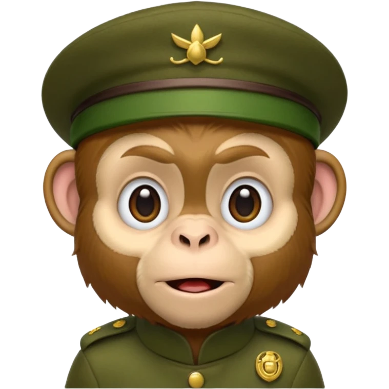 Monkey wearing green beret emoji