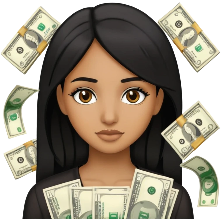 Brown girl with black hair, front two money pieces are blonde  emoji