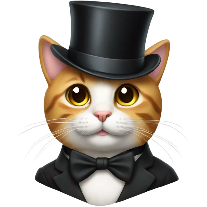 Cat with a top hat emoji