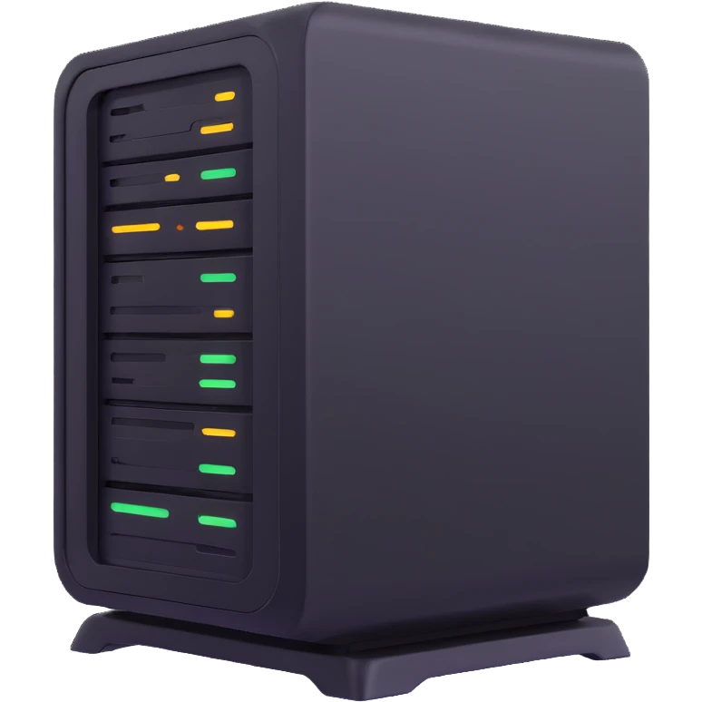 futuristic PC server with digital network connections emoji