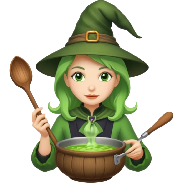 green witch cooking potion emoji