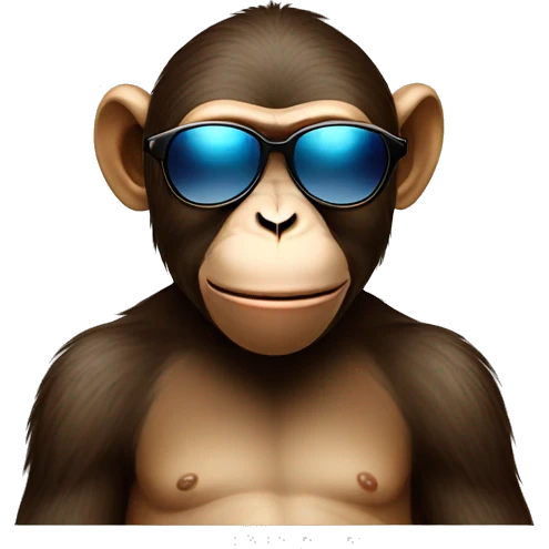 monkey wearing sunglasses and blowing a kiss emoji