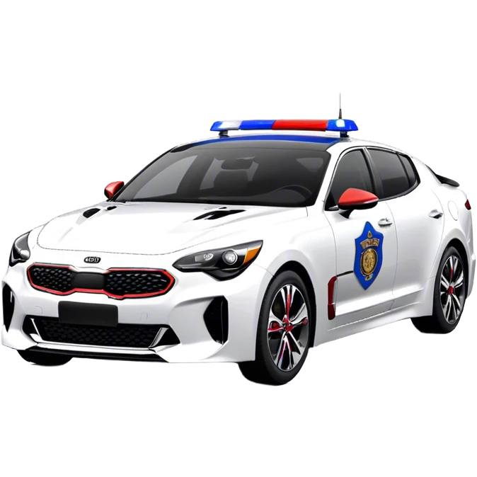 Police Car - Kia Stinger (Model Year: 2018) (Iconic Colour: White with blue and red markings) emoji