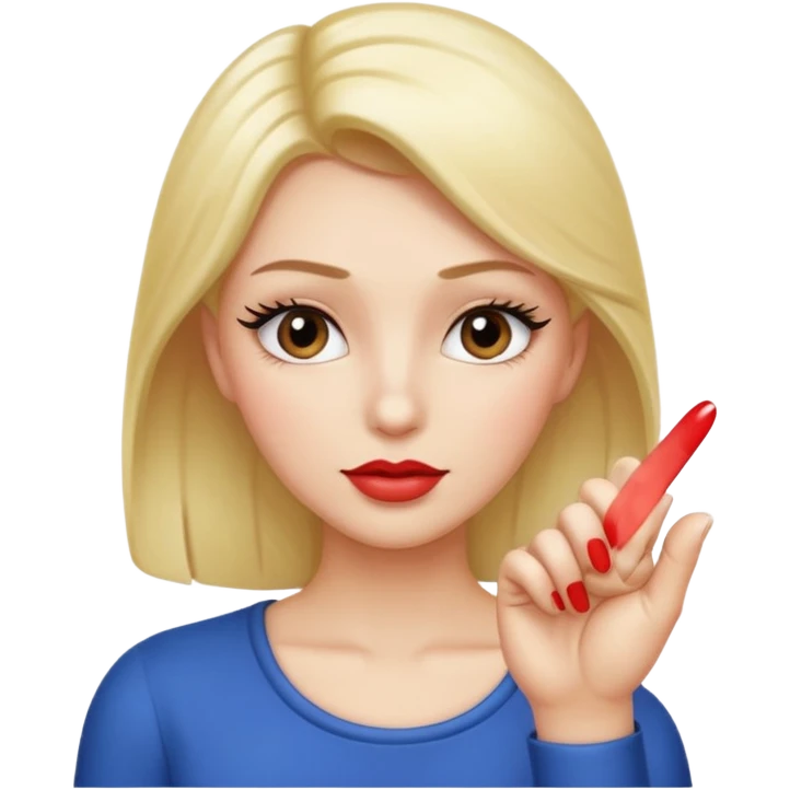 Face with lashes and lip gloss with a hand having the thumb and index finger pinching together  emoji
