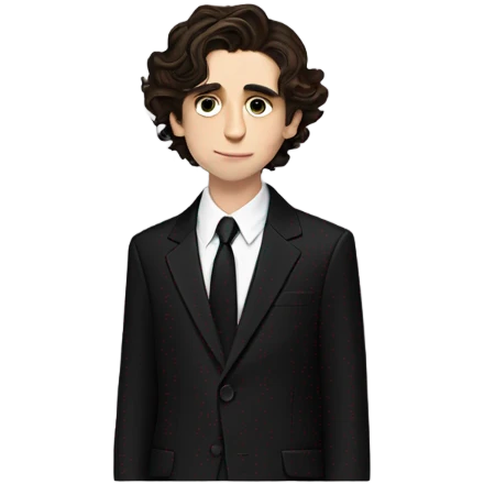 timothee chalamet in a black suit emoji