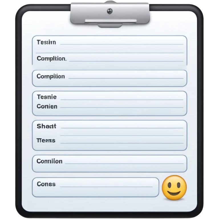 test completion sheet emoji