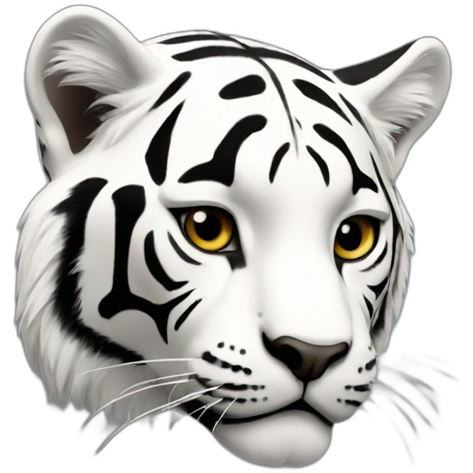 Tigre blanc et noir emoji