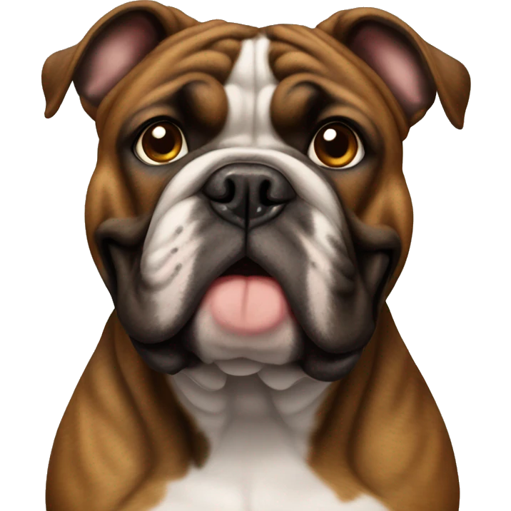 Brindle brown bulldog emoji
