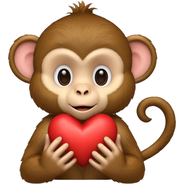 un mono con un corazon emoji