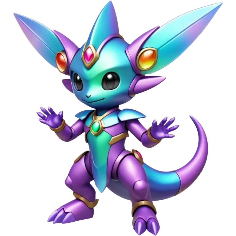 Mechanical Nebulae Beautiful Gorgeous Pretty Pastel Hot Exotic Lush Warm Cute Adorable Colorful Shiny Iridescent Futuristic Modern Cybernetic Piccolo-Blurb-Protogen-Vernid-Fakémon-Pokémon-creature-fusion (full body) emoji