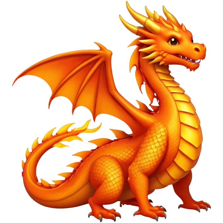 Orange dragon with wings emoji