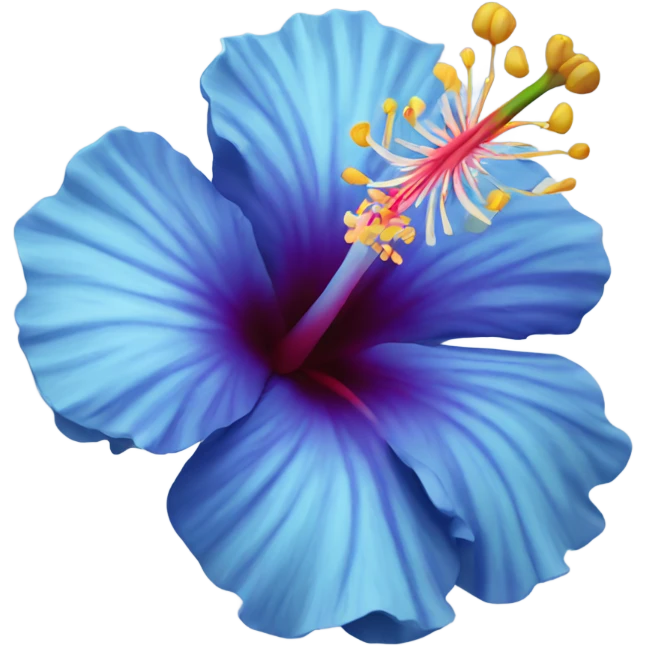 Blue hibiscus flower emoji