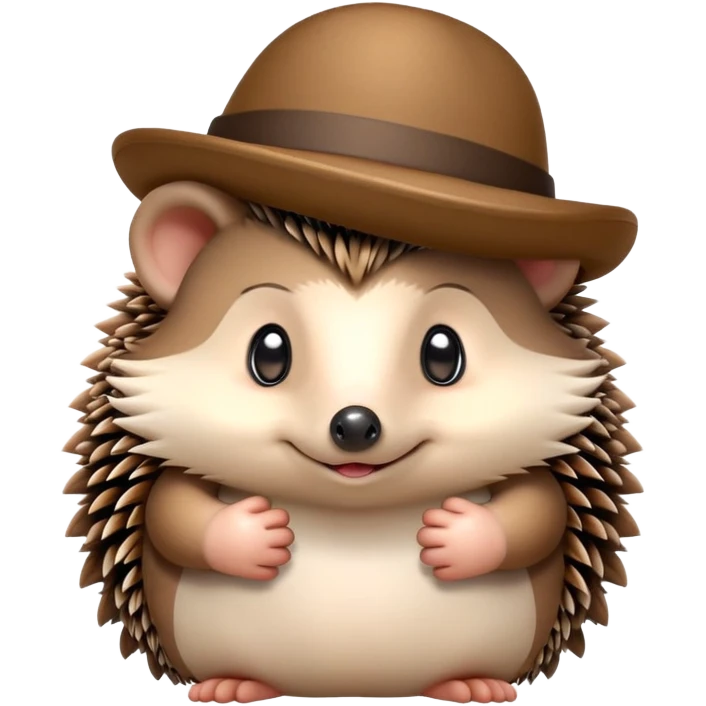 A hedgehog holding a hat in its hand emoji
